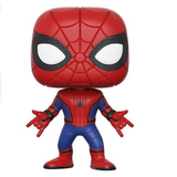 Spider-Man #220 Spider-Man Homecoming Funko Pop! figure standing out of box in suit.
