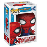Spider-Man #220 Spider-Man Homecoming Funko Pop! figure inside display box.