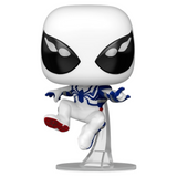 Spider-Man Oscorp Suit #1529 Marvel Funko Pop! out of box in white and blue suit