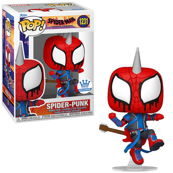Spider-Punk #1231 Across the Spider-Verse Funko Pop in box and out of box