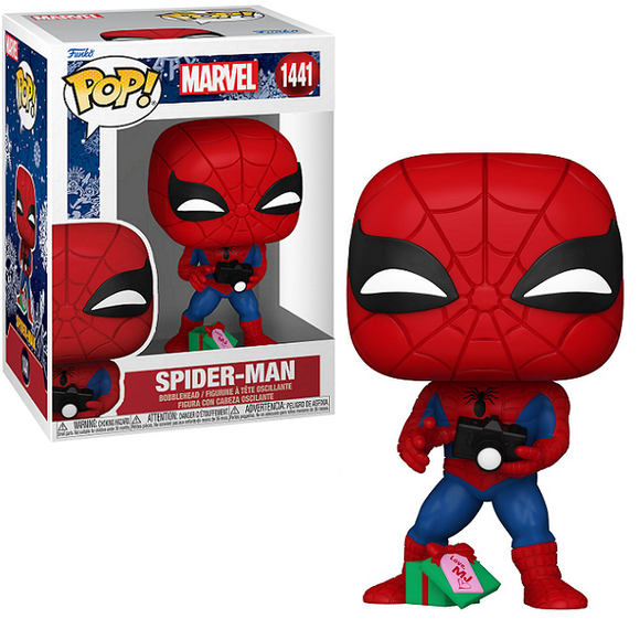 Spiderman With Open Gift #1441 - Marvel Funko Pop! [Holiday]