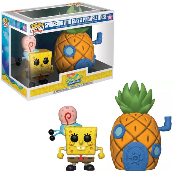 SpongeBob with Gary and Pineapple House #02 Deluxe Funko Pop in box and out of box