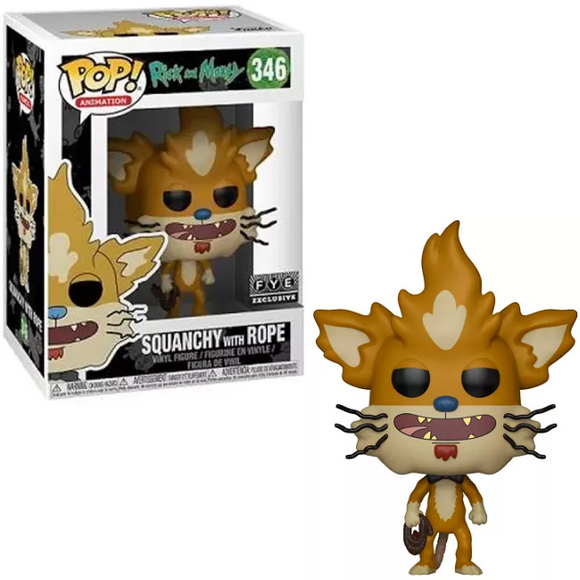 Squanchy with Rope #346 Funko Pop Rick and Morty FYE Exclusive in and out of box