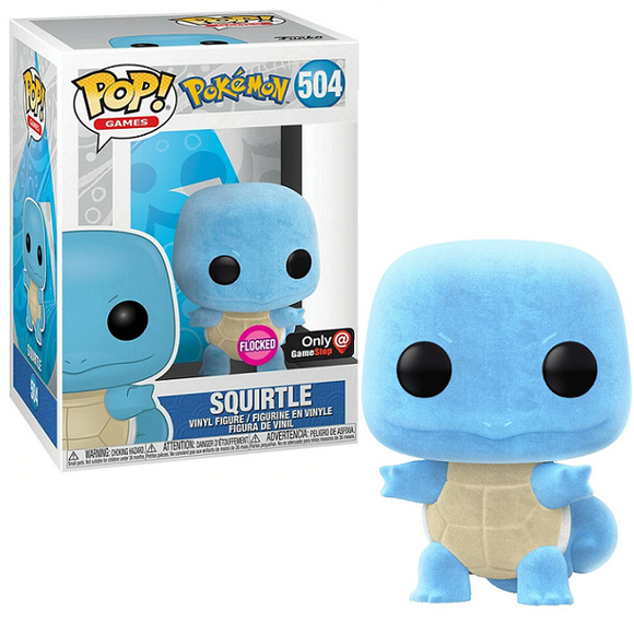 Squirtle #504 - Pokemon Funko Pop! Games [Flocked GameStop Exclusive]