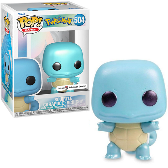 Squirtle #504 Pearlescent Pokémon Center Exclusive Funko Pop in box and out of box