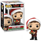 Star-Lord #1104 Guardians of the Galaxy Holiday Special Funko Pop shown in box and out of box