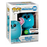 Sulley #385 Flocked Funko Pop displayed inside the box, front view