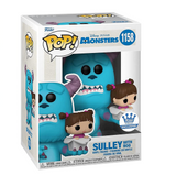 Sulley with Boo #1158 Funko Pop displayed inside the box, front view