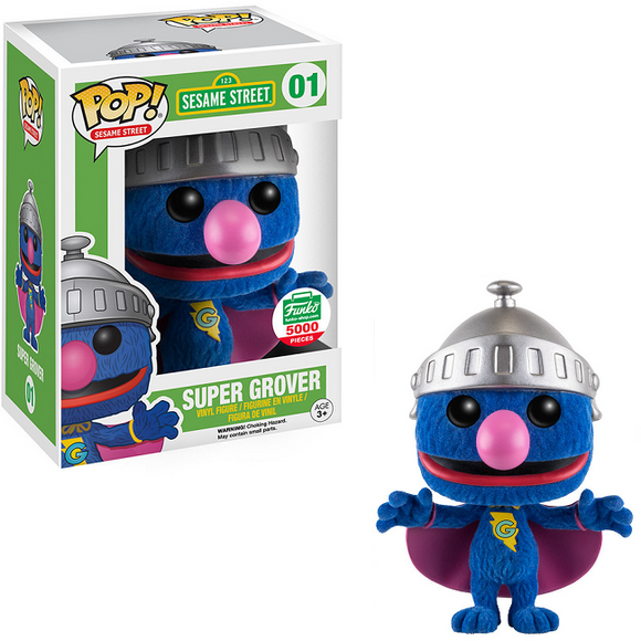 Flocked Super Grover #01 Sesame Street Funko Pop Vinyl Figure