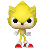 Super Sonic Funko Pop #923 AAA Anime Exclusive displayed out of the box showing full character details