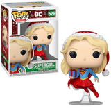 Supergirl #526 DC Funko Pop Heroes figure shown in and out of box, holiday edition