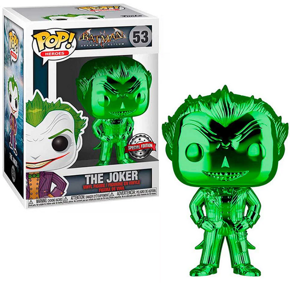 The Joker #53 – Batman Arkham Asylum Funko Pop! Heroes [Green Chrome Special Edition]