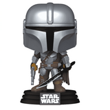Mandalorian With Darksaber #663 Funko Pop! figure shown out of the box, front view