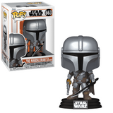 Mandalorian With Darksaber #663 Funko Pop! shown in box and out of box, front view