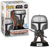 Mandalorian with Beskar Staff #479 Funko Pop shown in and out of the box
