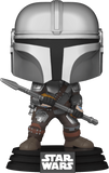 The Mandalorian #479 Funko Pop out of box with Beskar staff pose