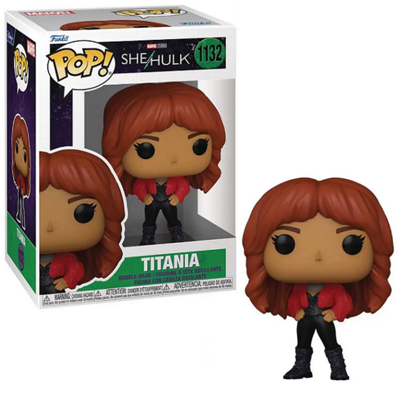 Titania #1132 She-Hulk Funko Pop figure in box and out of box