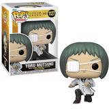 Toru Mutsuki #1127 Tokyo Ghoul re Funko Pop figure with eyepatch and quinque weapons in box and out of box