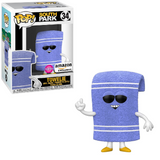Towelie #34 Flocked Funko Pop! shown in box and out of box, front view