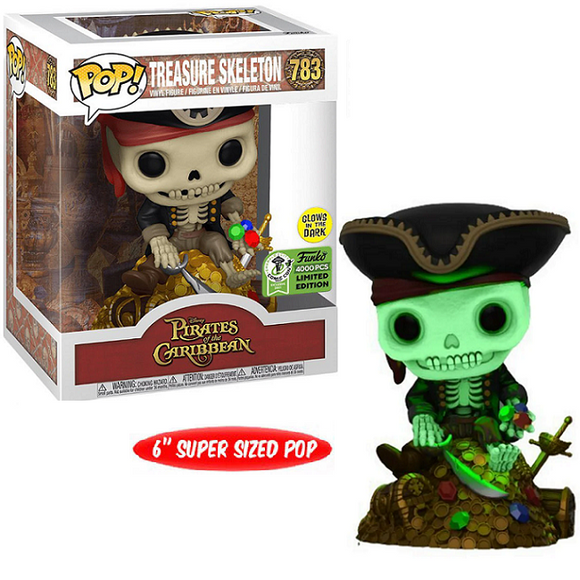 Treasure Skeleton #783 - Pirates of the Caribbean Funko Pop! [6-Inch, Gitd, 2021 ECCC Exclusive]