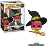 Tweety Witch #1676 Looney Tunes Halloween Funko Pop figure in box and out of box with broomstick and witch hat