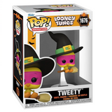 Tweety Witch #1676 Looney Tunes Halloween Funko Pop figure in box with broomstick and witch hat