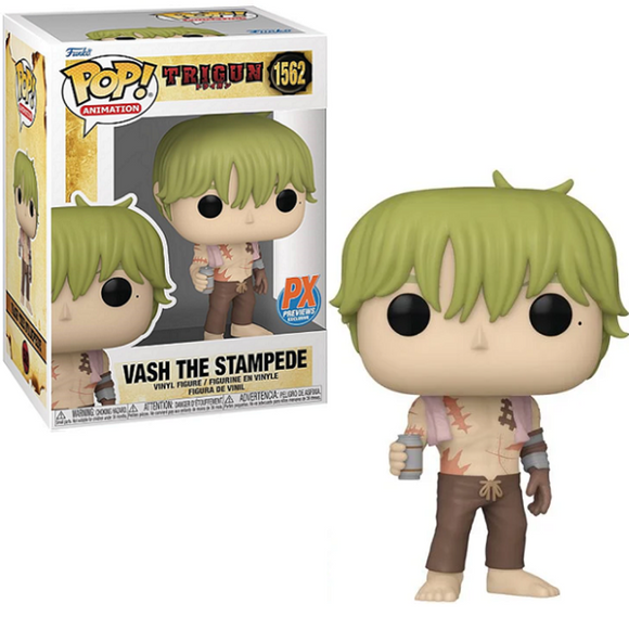 Vash the Stampede #1562 Shirtless PX Exclusive Funko Pop figure in and out of box