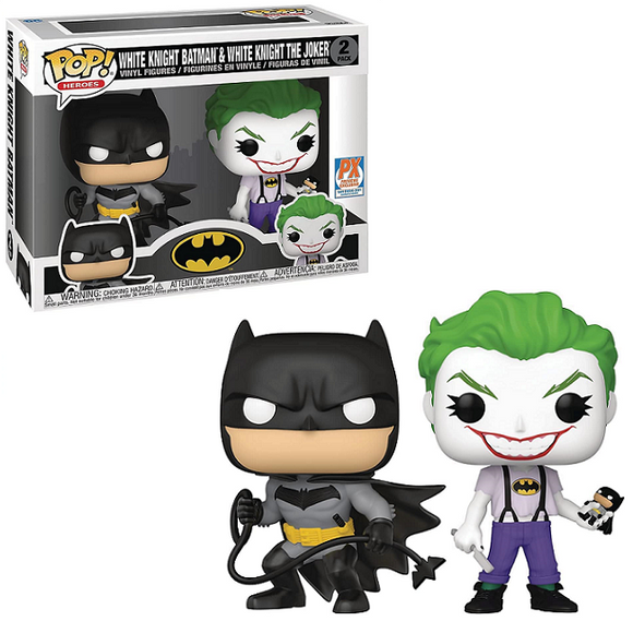 White Knight Batman and White Knight The Joker – Batman Funko Pop! Heroes [PX Exclusive]