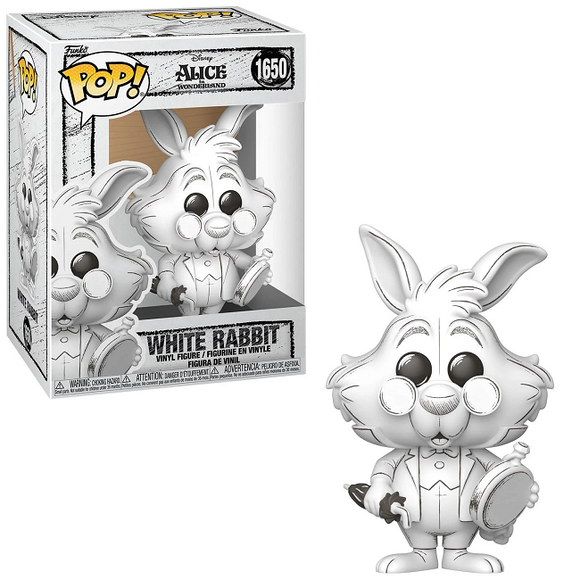 White Rabbit #1650 Disney Sketched Alice in Wonderland Funko Pop in box and out of box