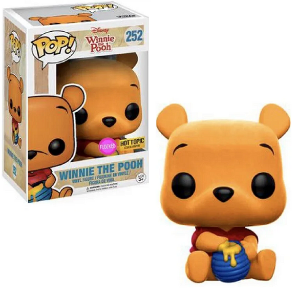 Winnie The Pooh #252 - Winnie The Pooh Funko Pop! [Flocked Hot Topic Exclusive]