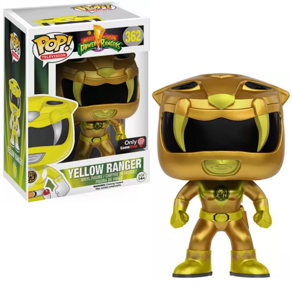 Yellow Ranger #362 – Mighty Morphin Power Rangers Funko Pop! TV [Metallic GameStop Exclusive]