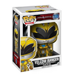 Yellow Ranger #398 Power Rangers Funko Pop displayed inside the box, front view