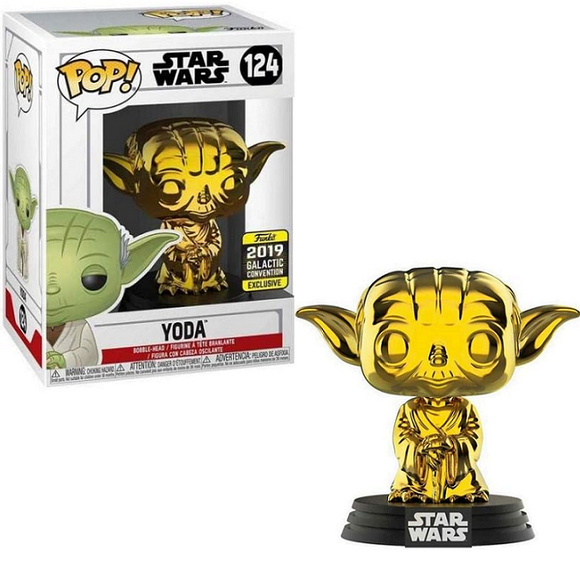 Yoda #124 - Star Wars Funko Pop! [Gold 2019 Galactic Convention Exclusive]