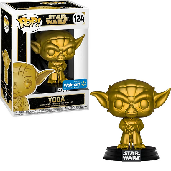 Yoda #124 - Star Wars Funko Pop! [Gold Metallic Walmart Exclusive]
