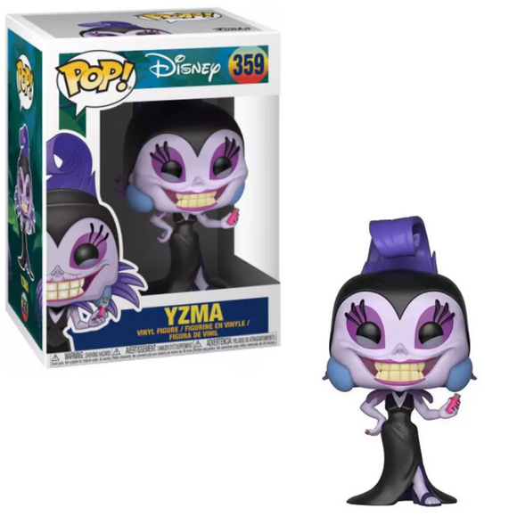 Yzma #359 The Emperor’s New Groove Funko Pop! figure in box and out of box holding potion bottle