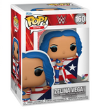 Zelina Vega #160 WWE Funko Pop inside the box.