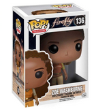 Zoe Washburne #136 Funko Pop! displayed inside the box, front view
