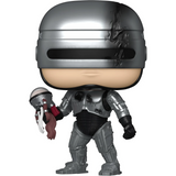 RoboCop Metallic #1989 RoboCop 2 Chase Funko Pop! out of box metallic armored figure with damaged helmet