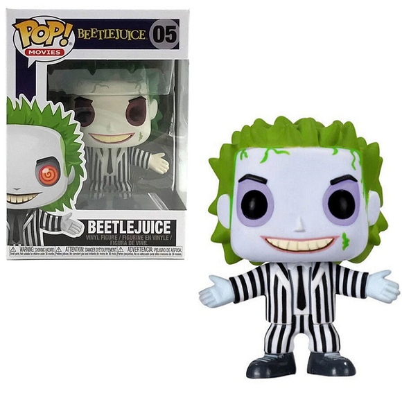 Beetlejuice Funko Pop! #05 Small Font — in box and out of box, common variant