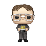 Dwight Schrute #1004 Funko Pop figure out of box holding stapler in Jell‑O – The Office