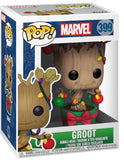 Groot #399 Marvel Funko Pop Holiday With Lights and Ornaments in box