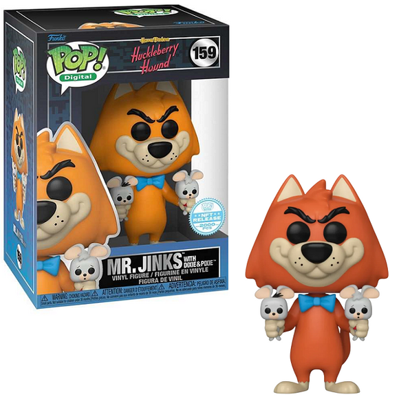 Mr. Jinks with Dixie & Pixie #159 Funko Pop in box and out of box – Huckleberry Hound [Digital Release Limited Edition 2000 Pieces]
