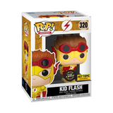 Kid Flash #320 The Flash Funko Pop Heroes GITD Hot Topic Exclusive Chase in box