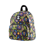 Side view of Funko Jimi Hendrix Mini Backpack Love & Flowers All Over Print showing straps and trim