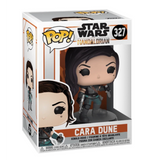 Cara Dune #327 Star Wars The Mandalorian Funko Pop figure in box holding blaster and dagger