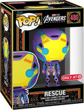 Rescue #480 Avengers Endgame Blacklight Funko Pop! in display box