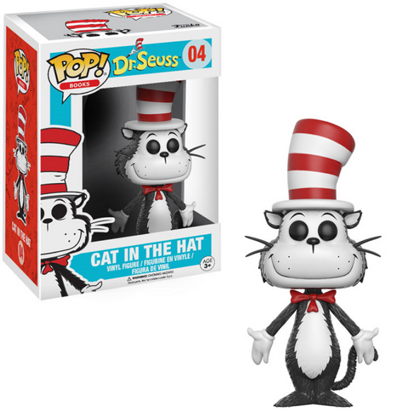 Cat in the Hat #04 Dr. Seuss Funko Pop! figure in box and out of box with striped hat