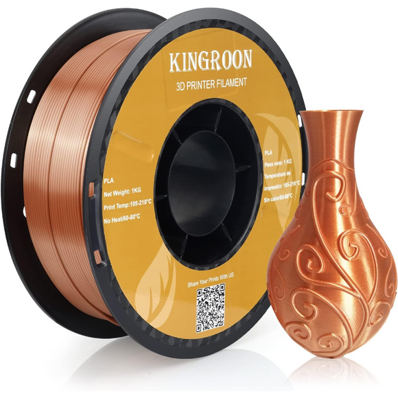 KINGROON PLA SILK filament spool with 3D printed example