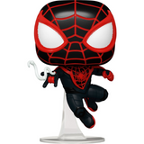 Miles Morales Upgraded Suit #970 Spider-Man 2 GamerVerse Funko Pop! out of box on clear stand