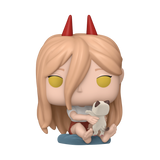 Power with Meowy #1766 Flocked Chase Funko Pop out of box with Meowy from Chainsaw Man